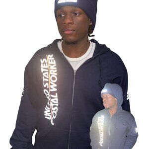 Reflective Postal Zip Up | Choose Logo | Delivery Worker Carrier | Zipper Hoodie